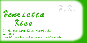 henrietta kiss business card